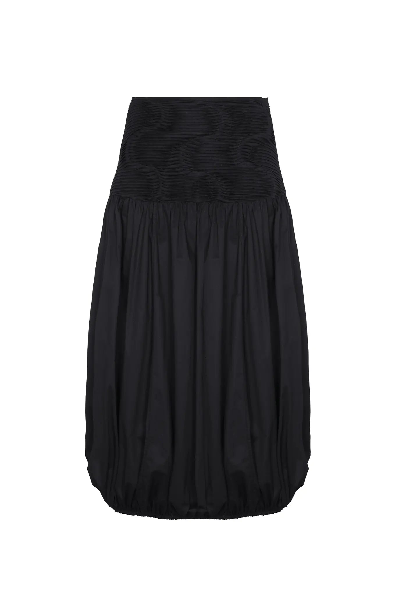 Bimba Cotton Balloon Midi Skirt | Black