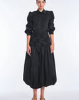 Bimba Cotton Balloon Midi Skirt | Black