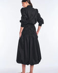 Bimba Cotton Puff Sleeve Blouse | Black