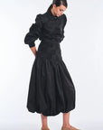 Bimba Cotton Puff Sleeve Blouse | Black