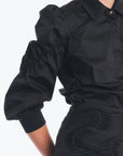 Bimba Cotton Puff Sleeve Blouse | Black