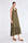 Blake Dress in Olive – Long flowy dress with double straps, soft ruffle neckline, pleated skirt, and half-elasticated back.
