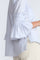 Callie Blouse – 100% cotton shirt blouse with hidden buttons, ¾ sleeves, and smocked cuffs and pockets. Made in Peru.