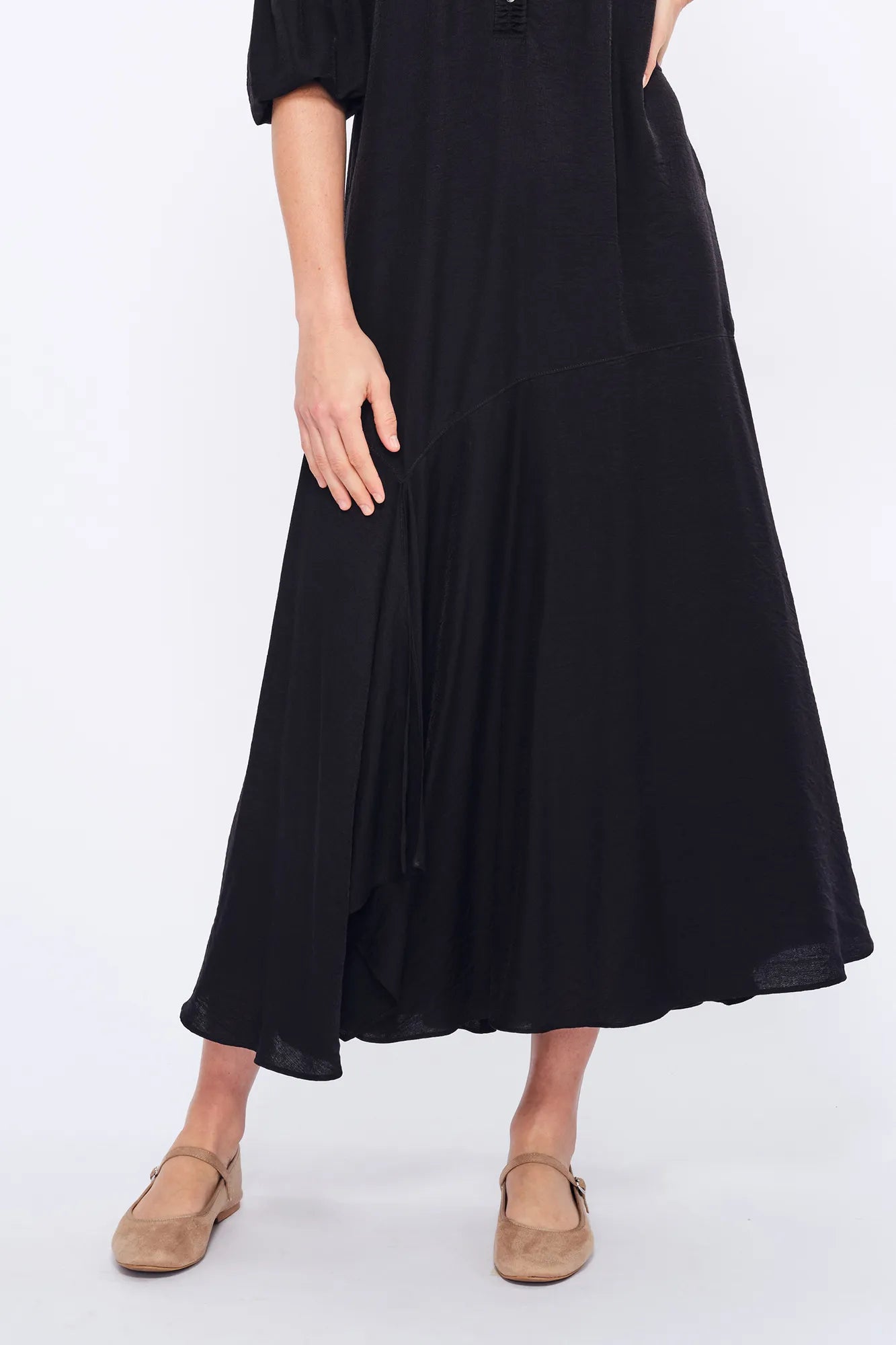 Carlie Puff Sleeve Asymmetrical Dress in Black | Sitka Semsch XS / Black Carlie Puff Sleeve Asymmetrical Dress in Black | Sitka Semsch XS / Black