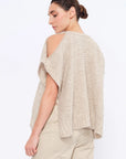 Chelsea Openwork Alpaca Poncho | Beige Melange