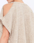 Chelsea Openwork Alpaca Poncho | Beige Melange