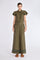Clark Pant in Olive – Relaxed-fit pants with elastic waistband, diagonal patch pockets, and tone-on-tone hem detail.