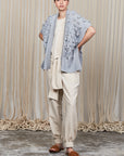 Dahlya Poncho in Silver Melange with batwing sleeves and chic woven hems