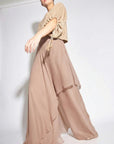 Danna Silk Palazzo Pant | Beige