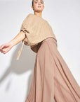Danna Silk Palazzo Pant | Beige