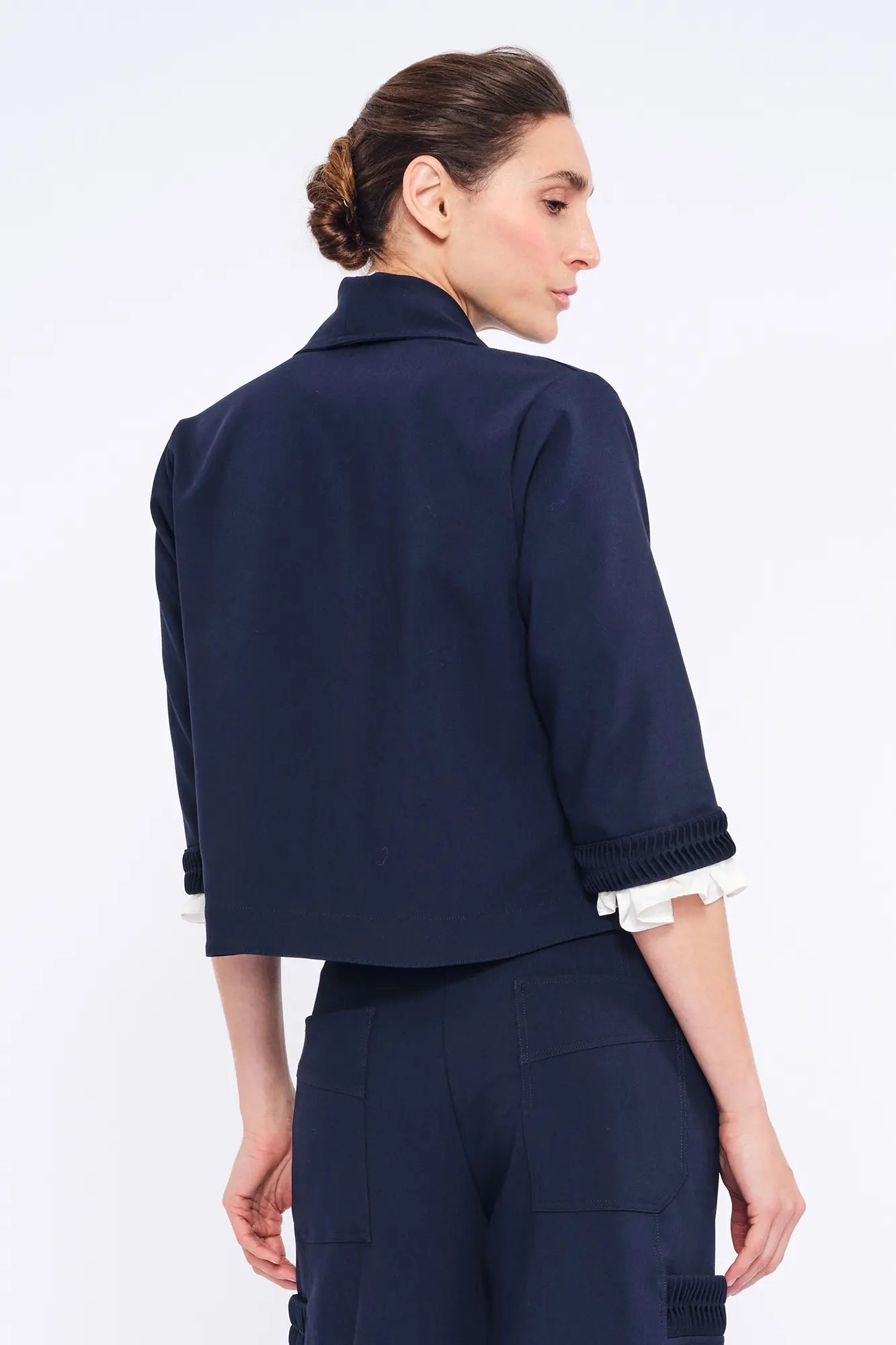 Clean back silhouette of the Daysi Jacket, showing the impeccable tailoring.