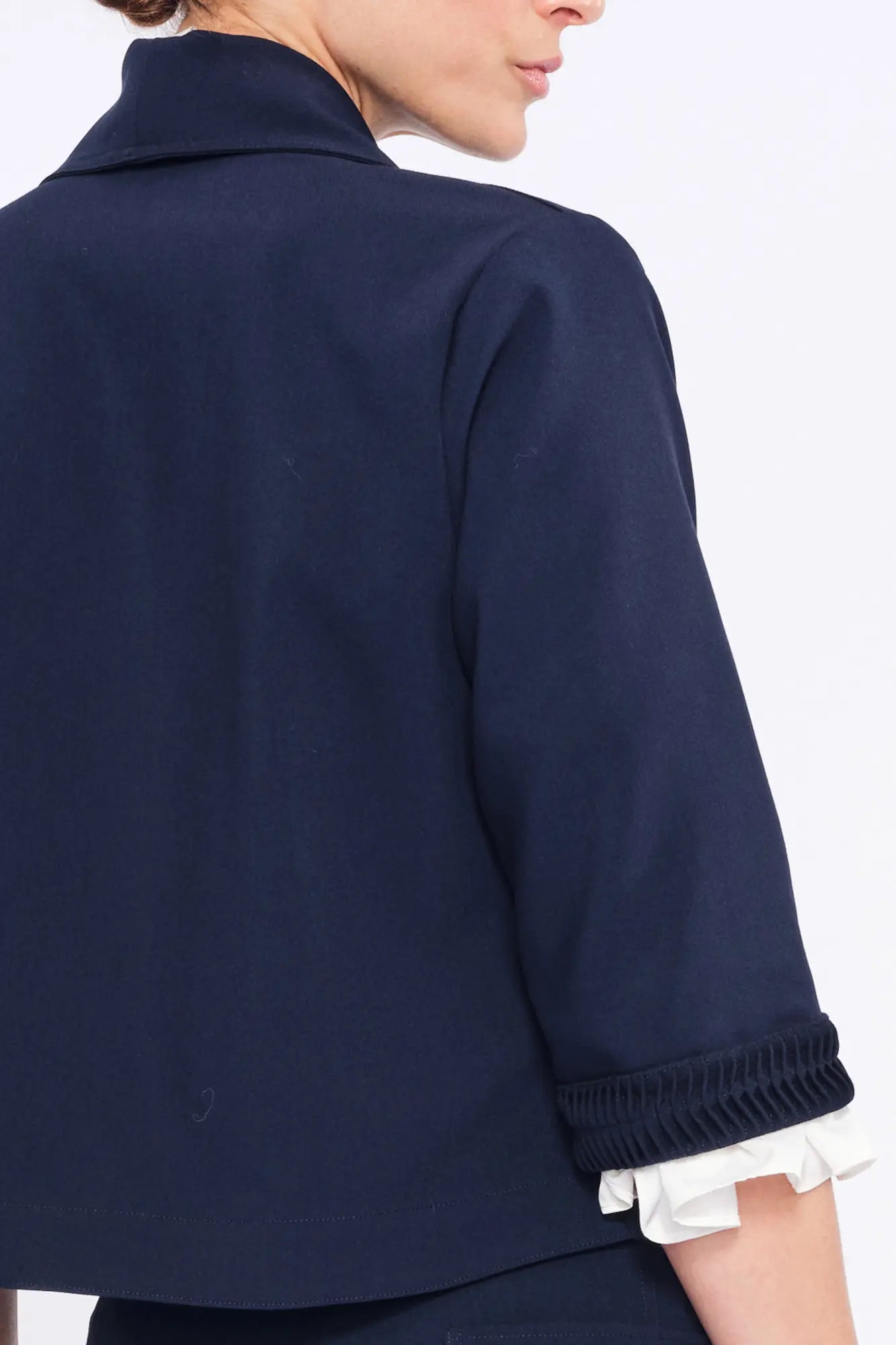 Clean back silhouette of the Daysi Jacket, showing the impeccable tailoring.