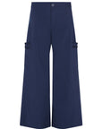 Front view of the Daysi Trouser in Ecru, showcasing its fluid wide-leg silhouette.