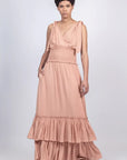 Ebrill Silk Ruffle Dress | Blush