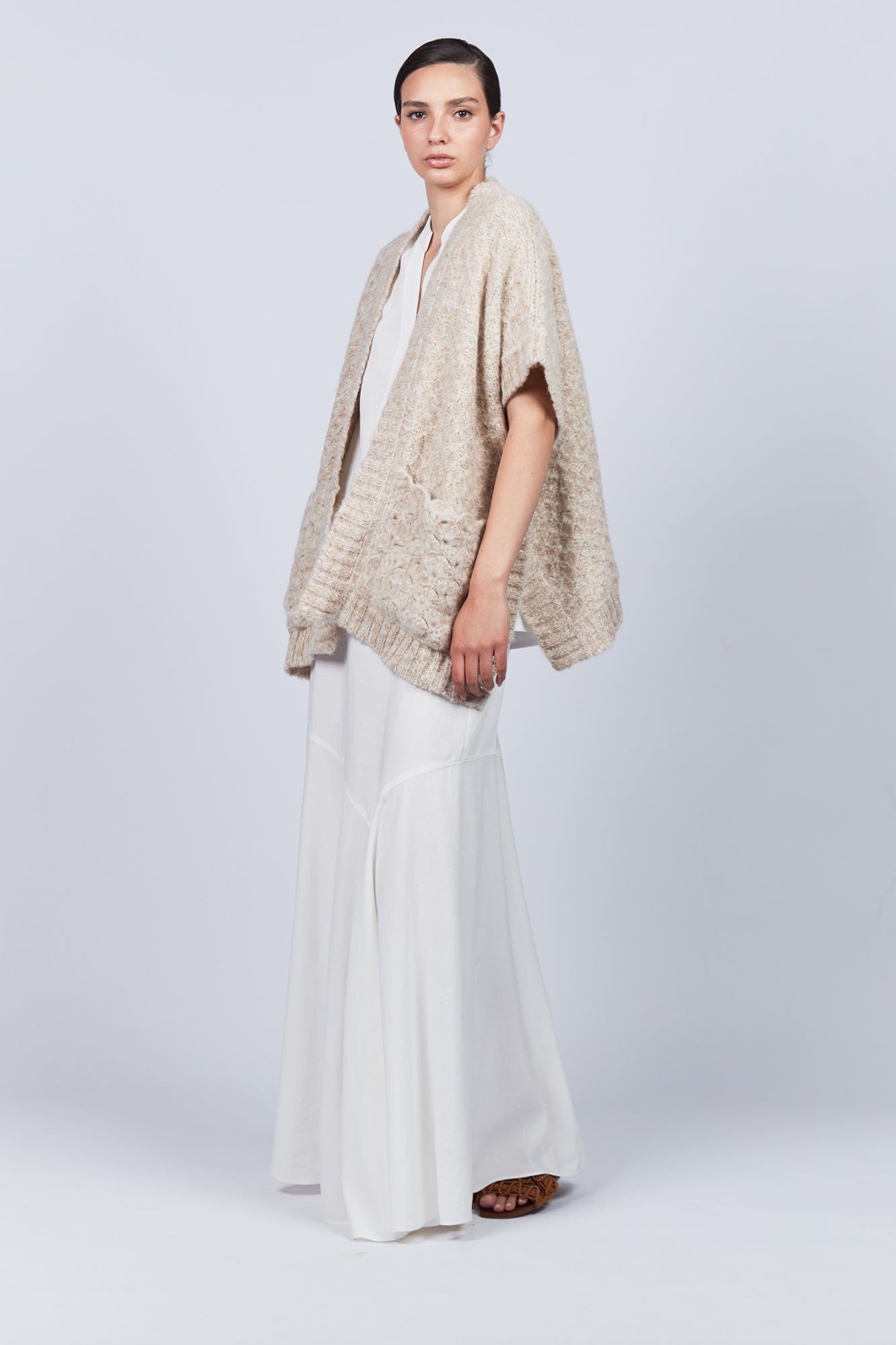 Elaine Poncho | Beige Melange