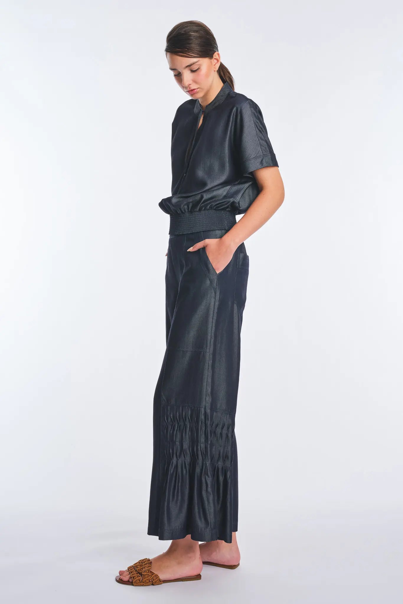 Felicity Fluid Denim Blouse