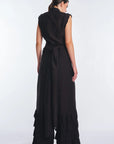 Harlow Wide-Leg Pant with Ruffle Hem | Black