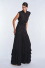 Harlow Wide-Leg Pant with Ruffle Hem | Black