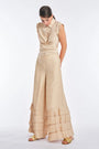 Harlow Wide-Leg Pant with Ruffle Hem | Vanilla