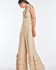 Harlow Wide-Leg Pant with Ruffle Hem | Vanilla