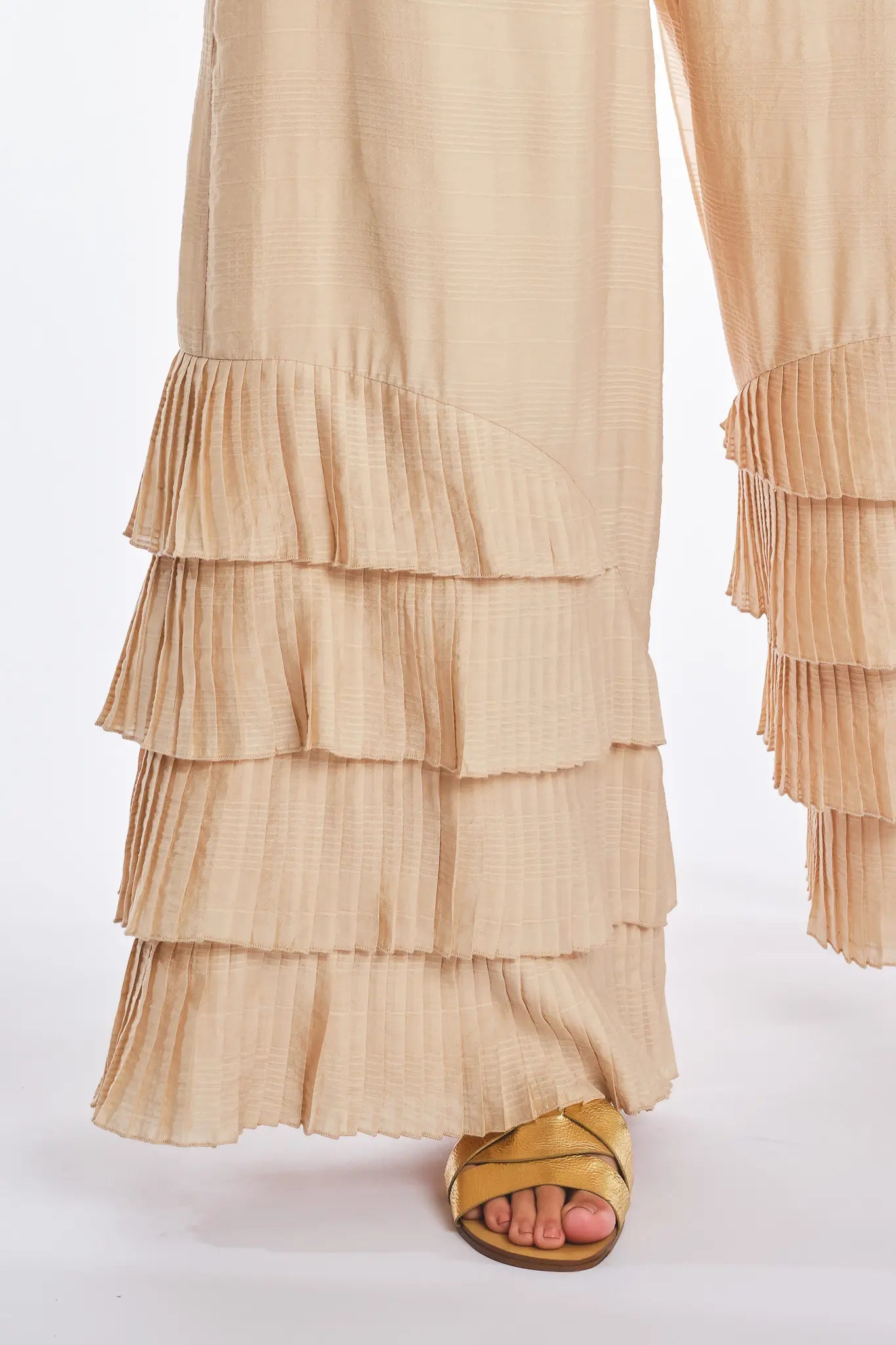Harlow Wide-Leg Pant with Ruffle Hem | Vanilla
