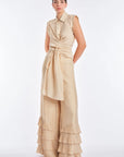Harlow Sleeveless Wrap Blouse | Vanilla