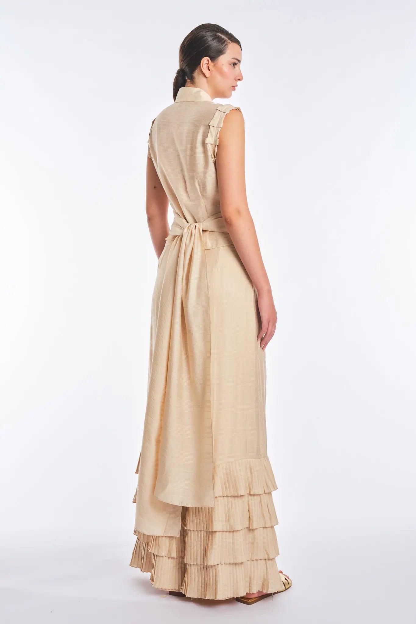 Harlow Sleeveless Wrap Blouse | Vanilla