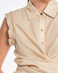 Harlow Sleeveless Wrap Blouse | Vanilla