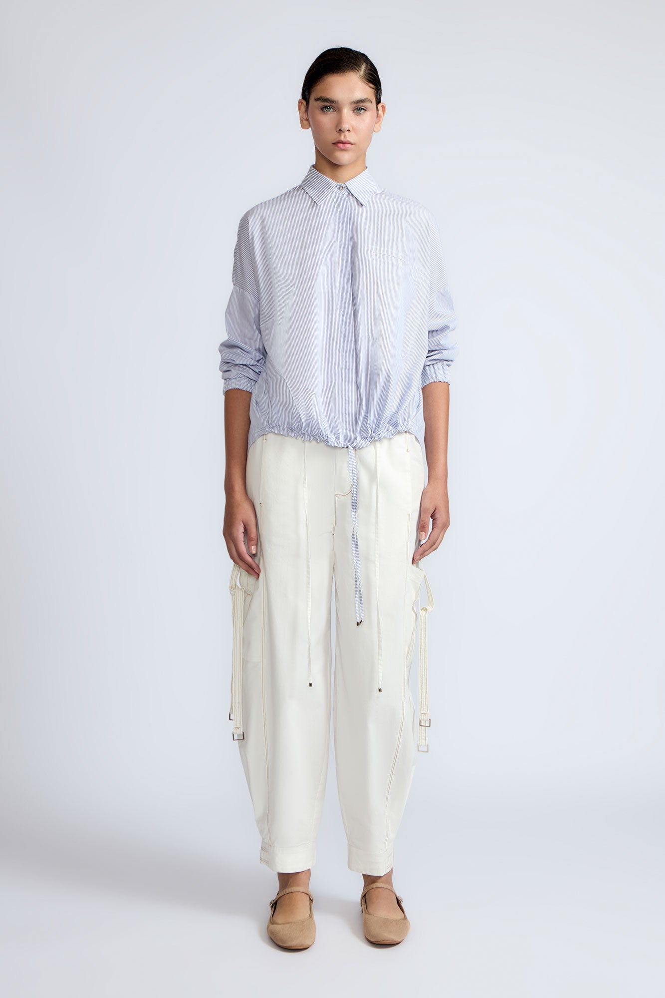 Hebe Blouse | Light Blue Stripes