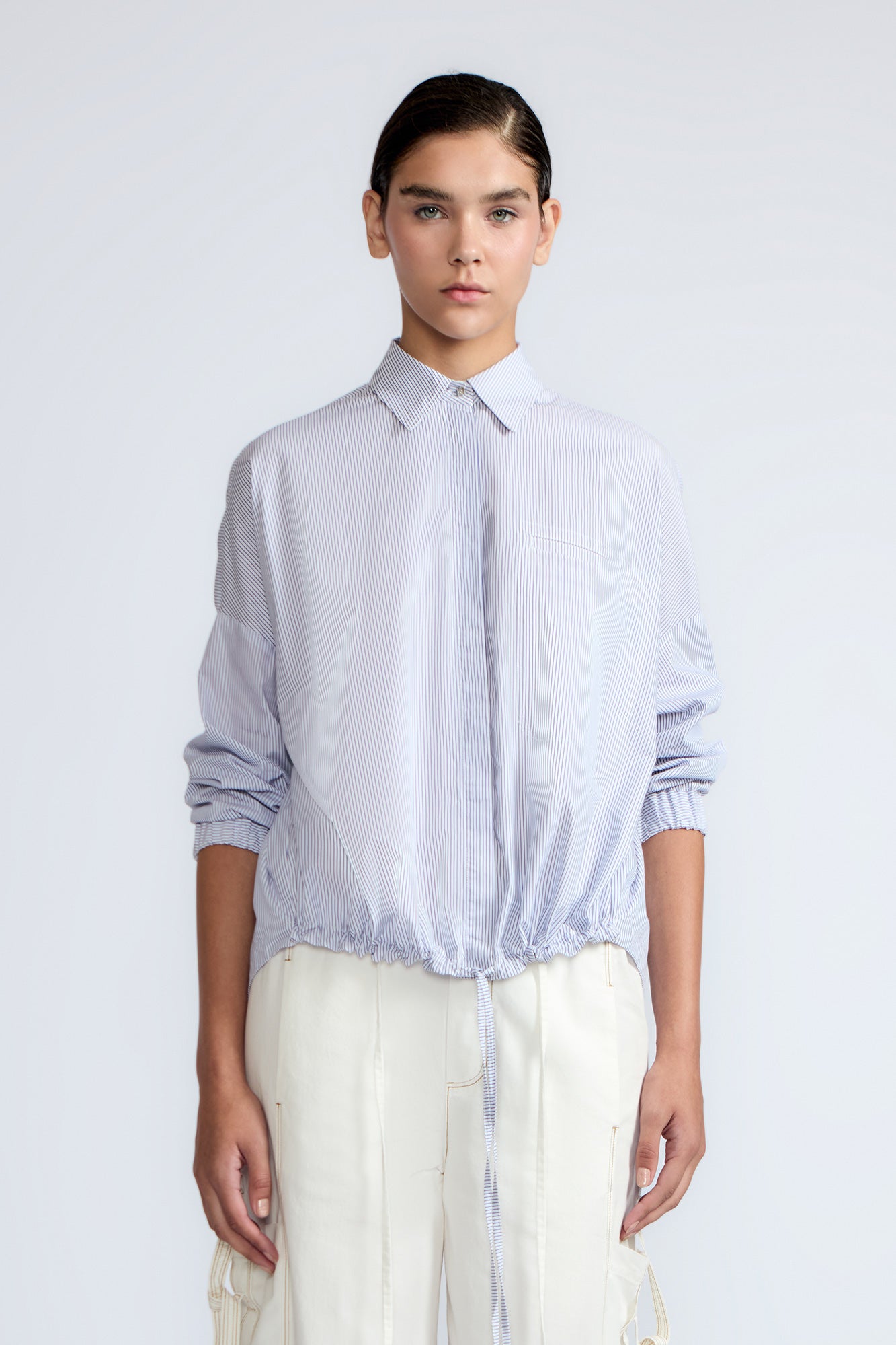 Hebe Blouse | Light Blue Stripes
