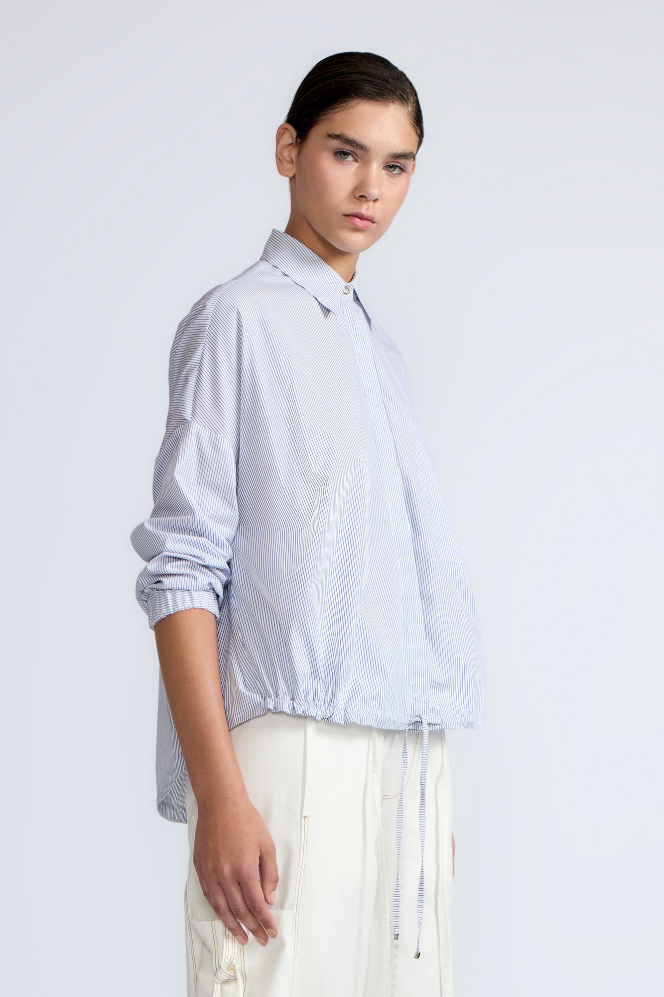 Hebe Blouse | Light Blue Stripes