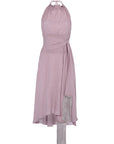 Izenia Dress in Lilac | Bohemian Silk Midi Dress with Tie Closure | Sitka Semsch