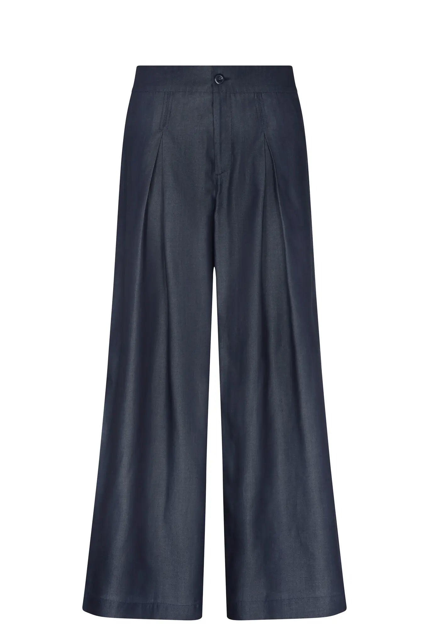 Kendra Denim Tencel Wide-Leg Pant | Navy