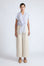 Kyla Pant in Prestine – 100% cotton palazzo pants with wide-leg silhouette and contrasting thread details on pockets and legs.