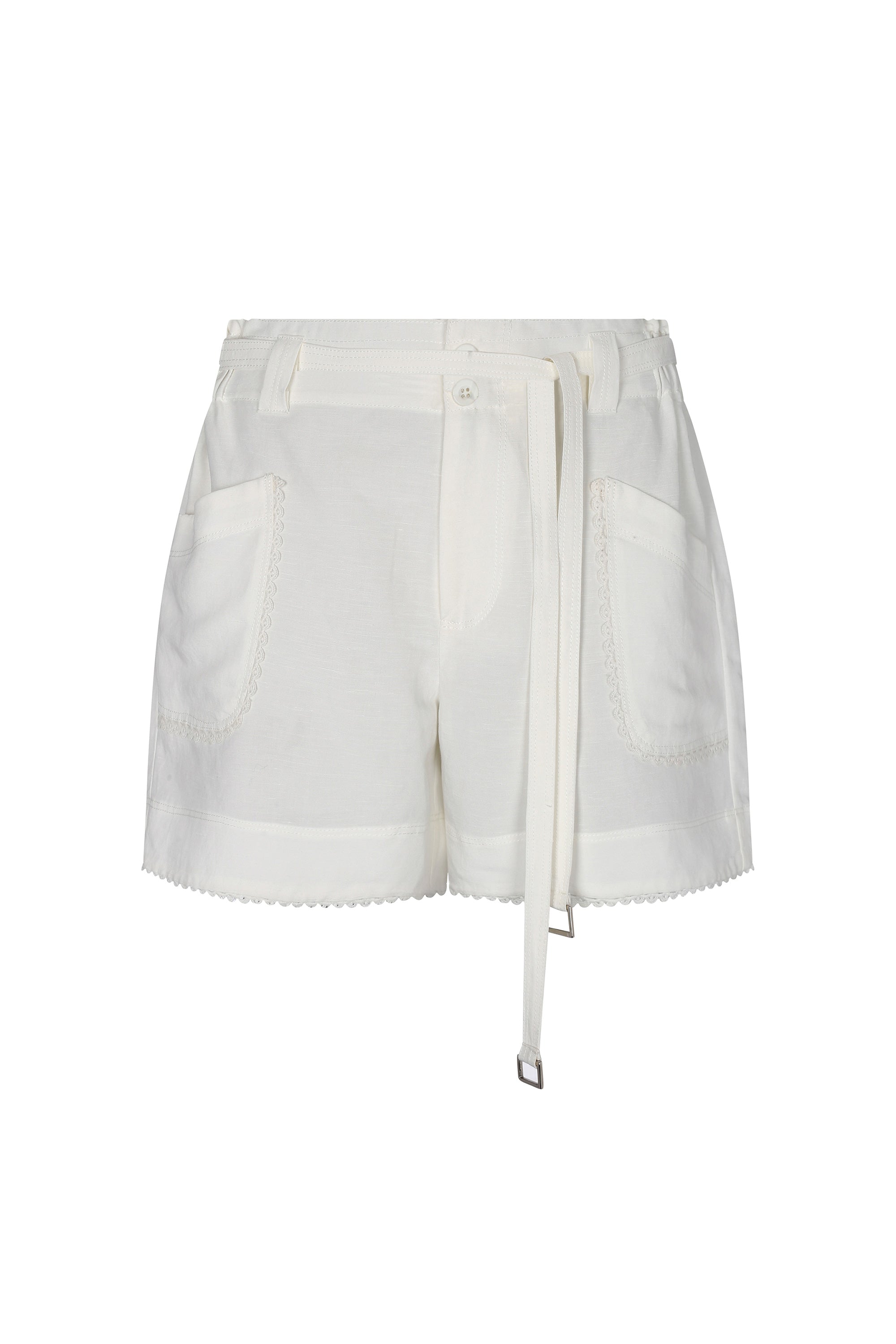 Lira Linen Blend Shorts in Off White | Sitka Semsch