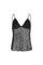 Liz Top in Black – Handwoven crochet top with beaded embroidery and halter neckline.