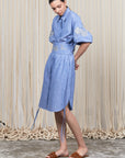 Winnie Blouse – Linen Shirt Dress with Hand Embroidery and Hidden Pockets