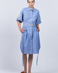 Winnie Blouse – Linen Shirt Dress with Hand Embroidery and Hidden Pockets