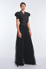 Lucianne Crystal-Cuff Bow Blouse | Black