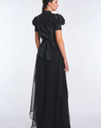 Lucianne Crystal-Cuff Bow Blouse | Black