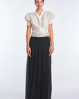 Lucianne Crystal-Cuff Bow Blouse | Off White