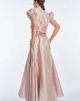 Lucianne Crystal-Cuff Bow Blouse | Rose