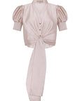 Lucianne Crystal-Cuff Bow Blouse | Rose