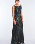 Luhana Maxi Dress with Crochet Tie Details | Print Black