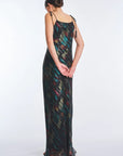 Luhana Maxi Dress with Crochet Tie Details | Print Black