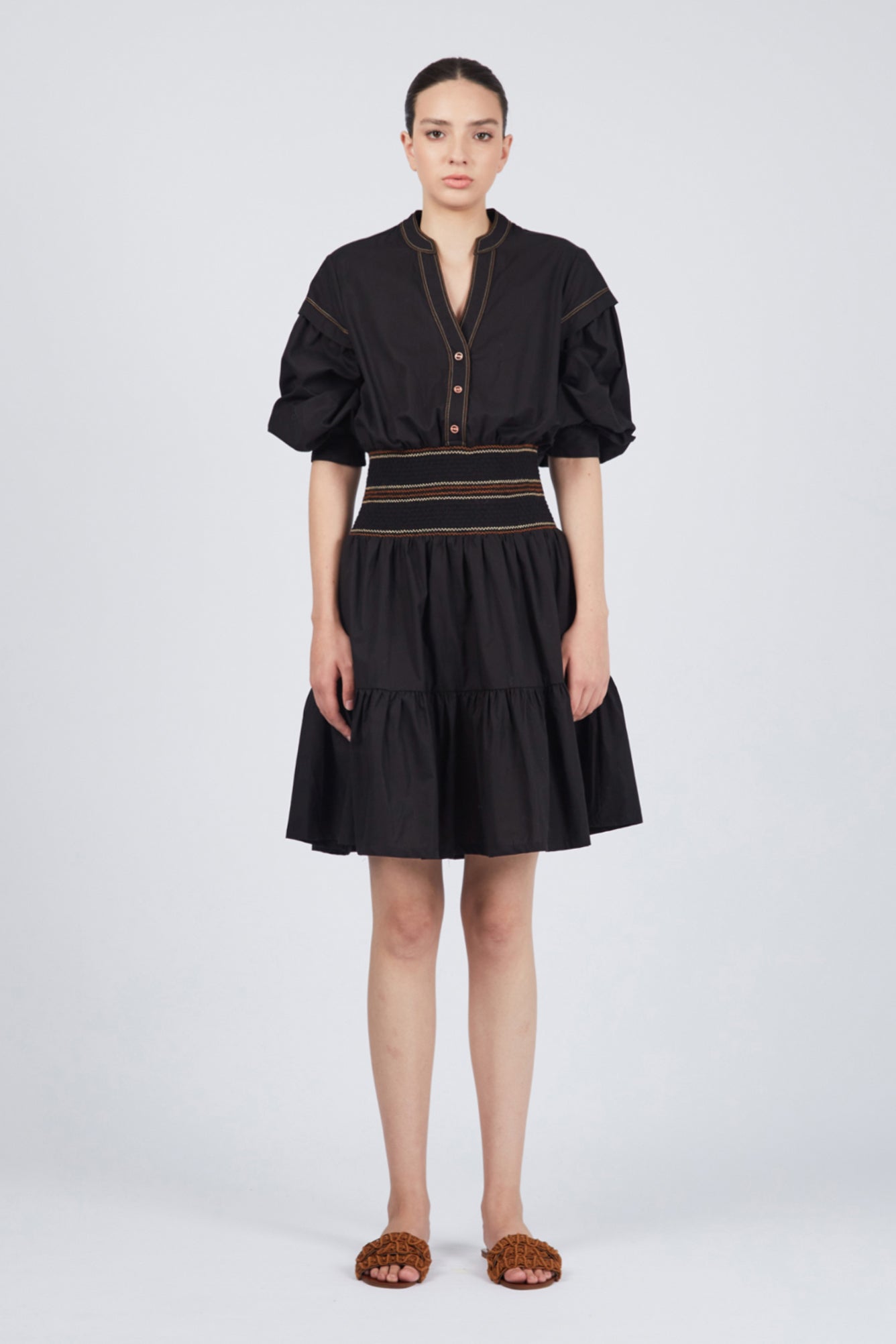 black mini dress puff skirt BCBGMAXAZRIA main image 0