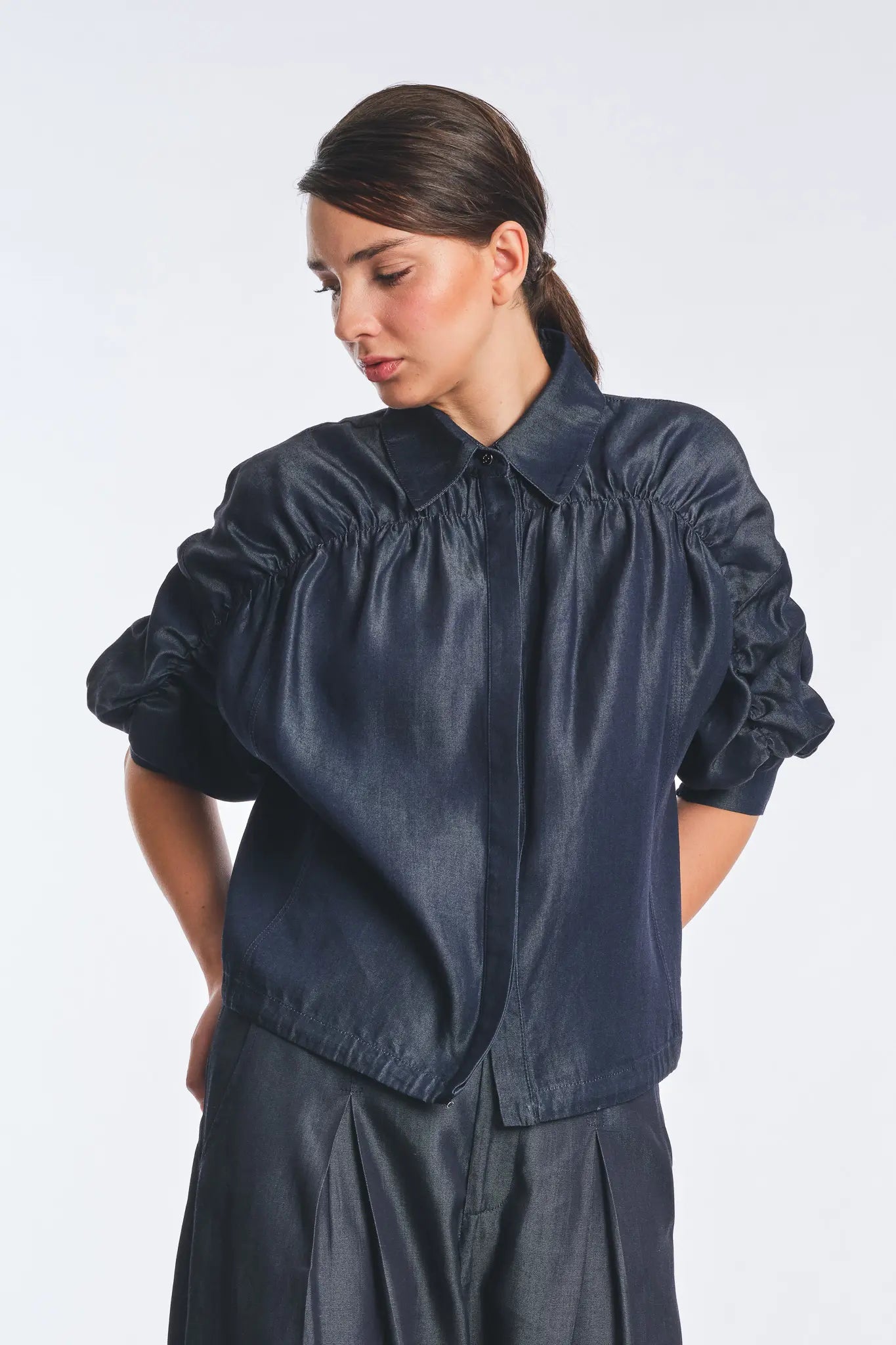 Morgana Fluid Denim Blouse