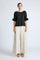Nery Top in Black – Cotton knit top with short balloon sleeves, round neckline, and soft jersey-pima poplin mix.