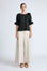 Nery Top in Black – Cotton knit top with short balloon sleeves, round neckline, and soft jersey-pima poplin mix.