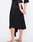 Olenka Asymmetric Ruched Skirt | Black